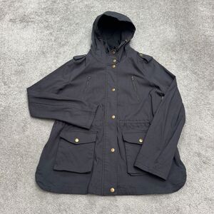 Eden Society Holly Hoodie Cargo utility Jacket Womens XL Gray Military Anorak